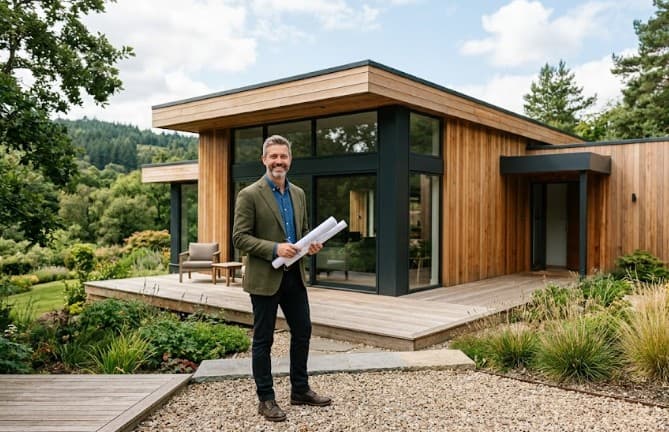 Architecte spécialisé bois en Bretagne — maison ossature bois RE2020